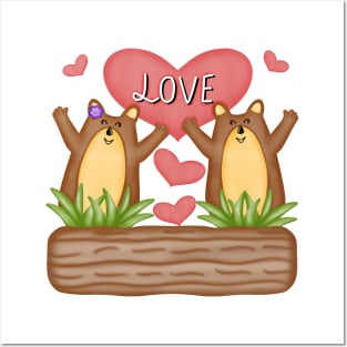 Happy love groundhog Posters and Art